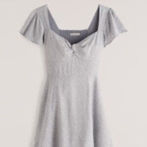 Abercrombie & Fitch Knot Front Blue Pattern Mini Dress | Size Medium